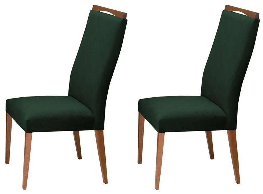 Conjunto 2 Cadeira Decorativa Lívia Aveludado Verde