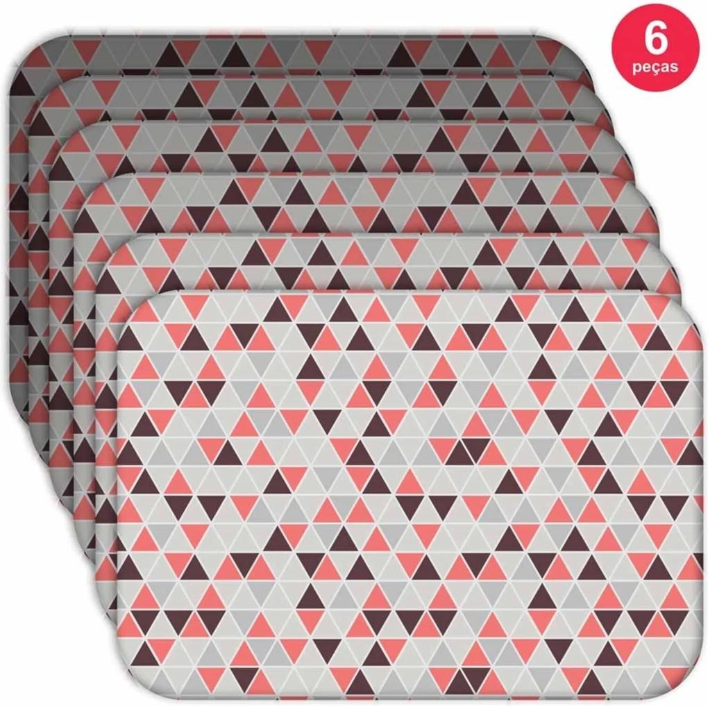 Jogo Americano Love Decor  Wevans Multi Triângulos Kit Com 6 Pçs