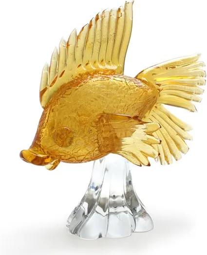 Peixe de Murano Âmbar com Ouro