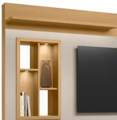 Estante Painel Para TV 60 Pol com LED 200cm Dora L06 Hanover/Off White