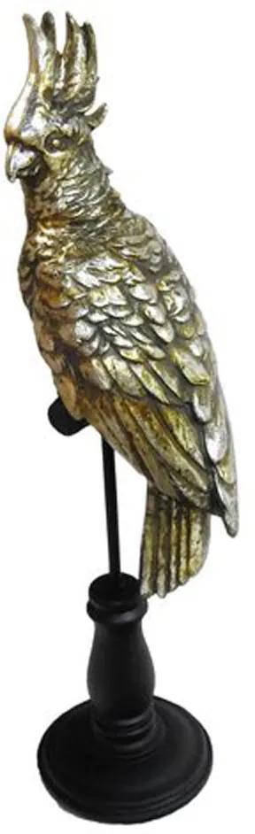 Escultura Decorativa Prata em Formato de Pássaro - 52x13x15cm
