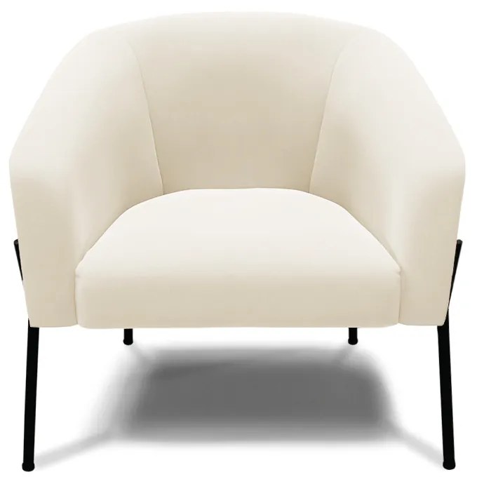 Poltrona Decorativa Pé de Ferro Preto Kit 2 Stella Veludo Bege D03 - D'Rossi
