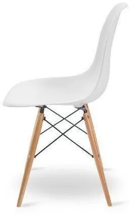 Cadeira Eiffel Eames Base Madeira Sala de Jantar Branco F02 - D'Rossi