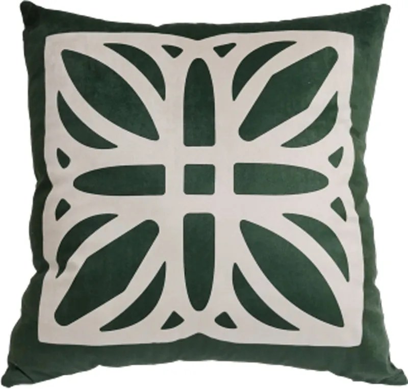 Capa de Almofada de Veludo Lotus Tons Verde 44x44cm - ALO-0146 - Sem enchimento