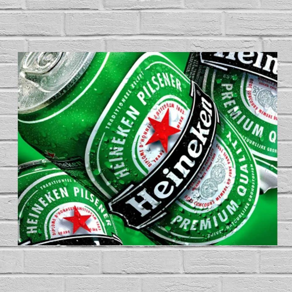 Placa Decorativa Heineken Lata com Impressão Digital em Metal 40x30cm