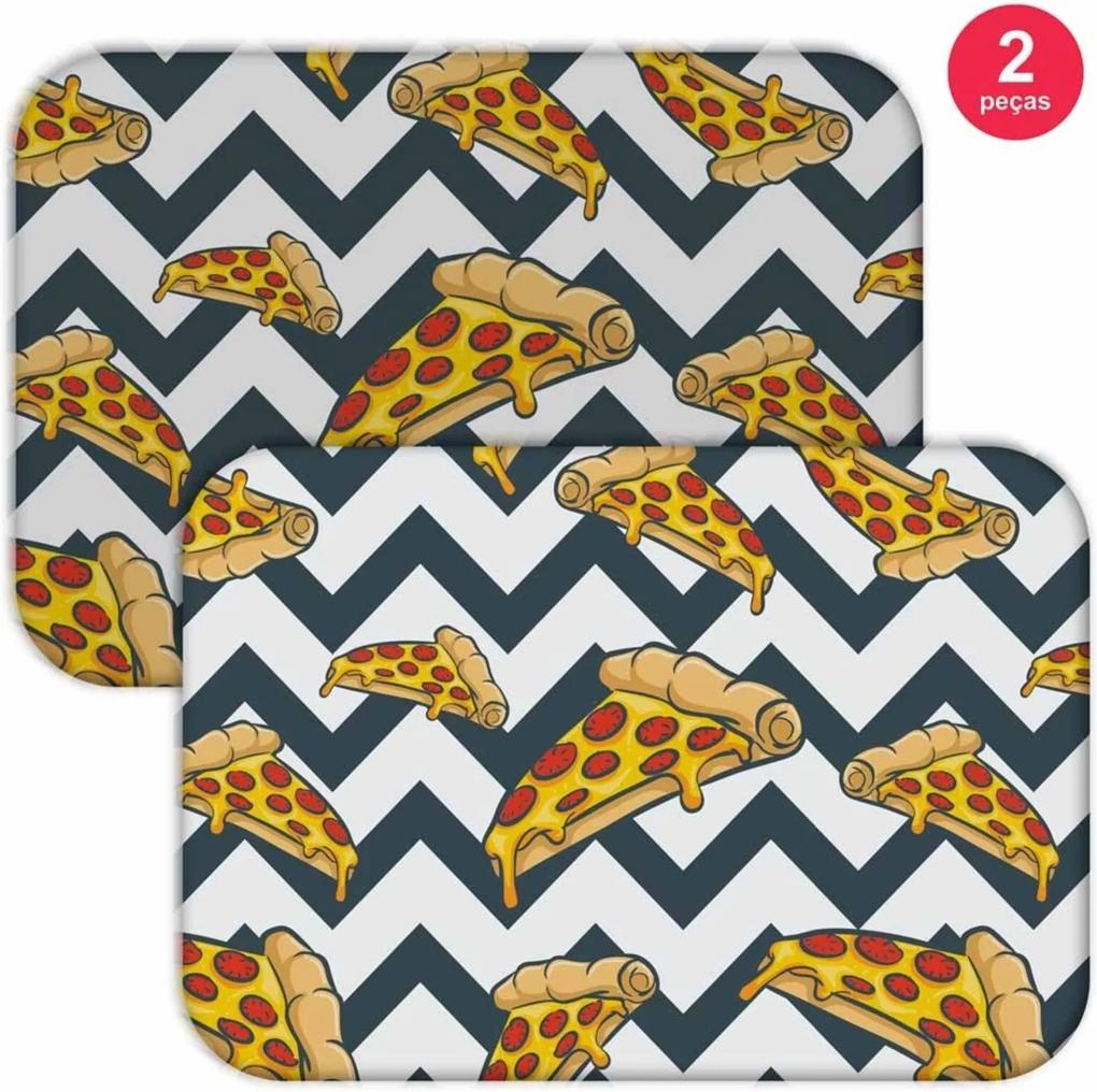 Jogo Americano Love Decor Pizza Geometric Branco/Cinza/Amarelo