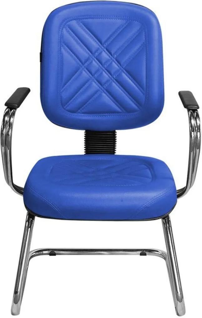 Cadeira Pethiflex PD-04SCBC Couro Azul