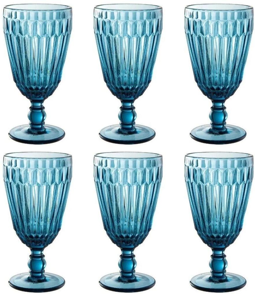 Jogo de 6 Taças de Vidro Bretagne Azul 330ml  -  L’hermitage