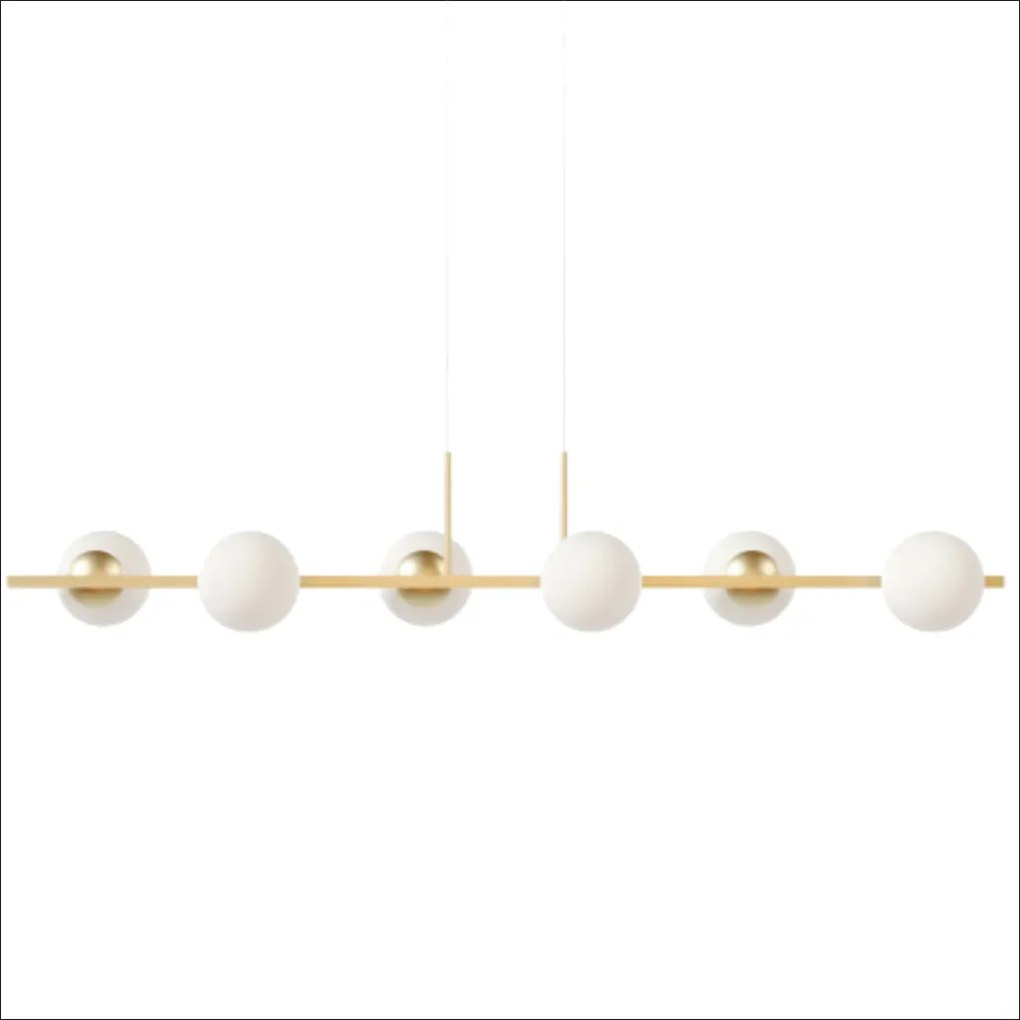 Pendente Botton Long Retângular 26X12X120Cm Alumínio E Globo Ø12Cm Fos... (DOURADO BRILHO, FOSCO)