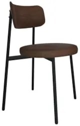 Cadeira de Jantar Estofada Kit 4 Nyka M25 Sintético Marrom - Mpozenato