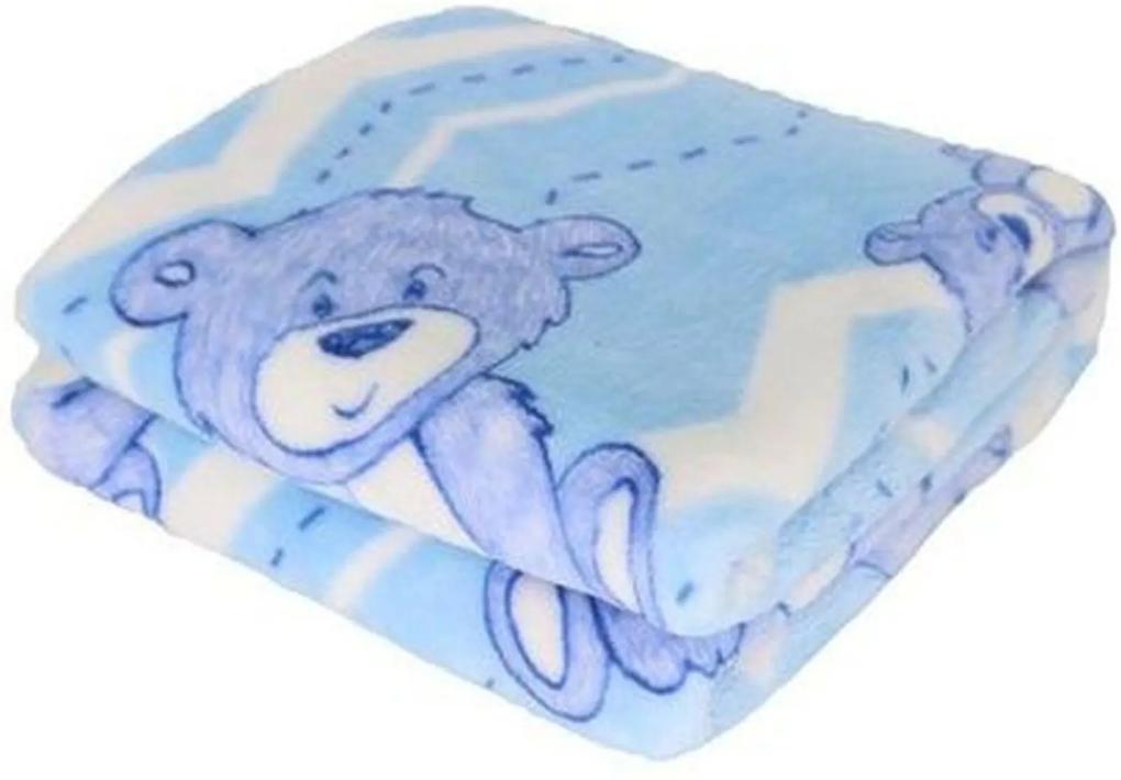 Cobertor Bebe Prime Flannel Hazime Azul Urso Bear