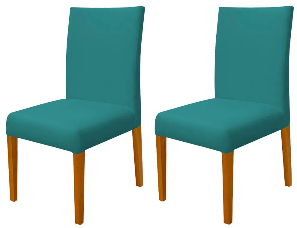 Kit 2 Cadeiras de Jantar Milan Veludo Azul Tiffany