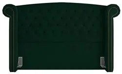 Cabeceira Cama Box Casal King 195cm Provença P02 Veludo Verde Musgo -