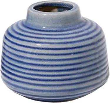 Vaso Kurbeti Baixo em Cerâmica 9cm - Azul Claro