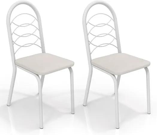 Kit com 2 Cadeiras para Copa, Branco, Branco, Holanda III