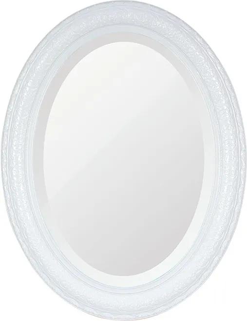 Espelho Oval Bisotê Branco Puro Grande