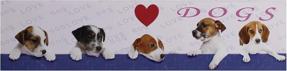 Tela Impressa I Love Dogs Fullway - 30x120 cm