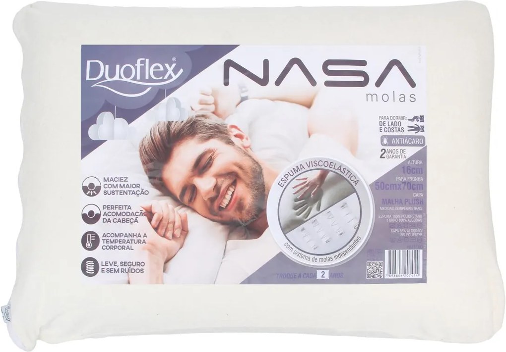 Travesseiro Duoflex Nasa Molas Branco