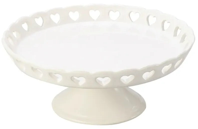 Centro De Mesa Decorativo Coração Branco - 20.5Cm