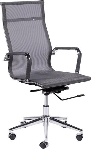 Cadeira Office Eames Presidente Tela Mesh e Sistema Relax Cinza
