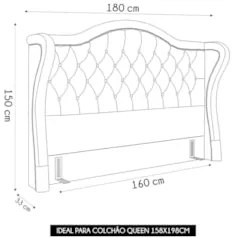 Cabeceira Cama Box Casal Queen 160cm Antibes Z37 Linho Cinza - Mpozena