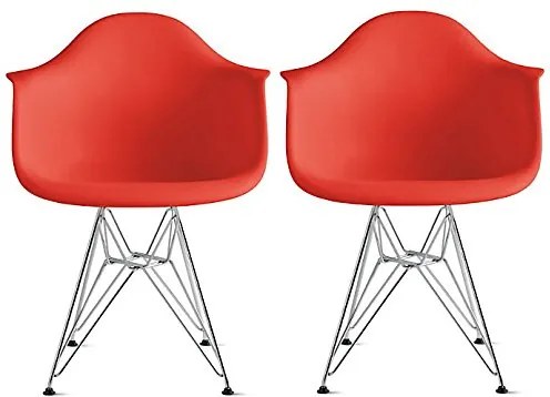 Conjunto 2 Cadeiras Eiffel Eames DAR Vermelha