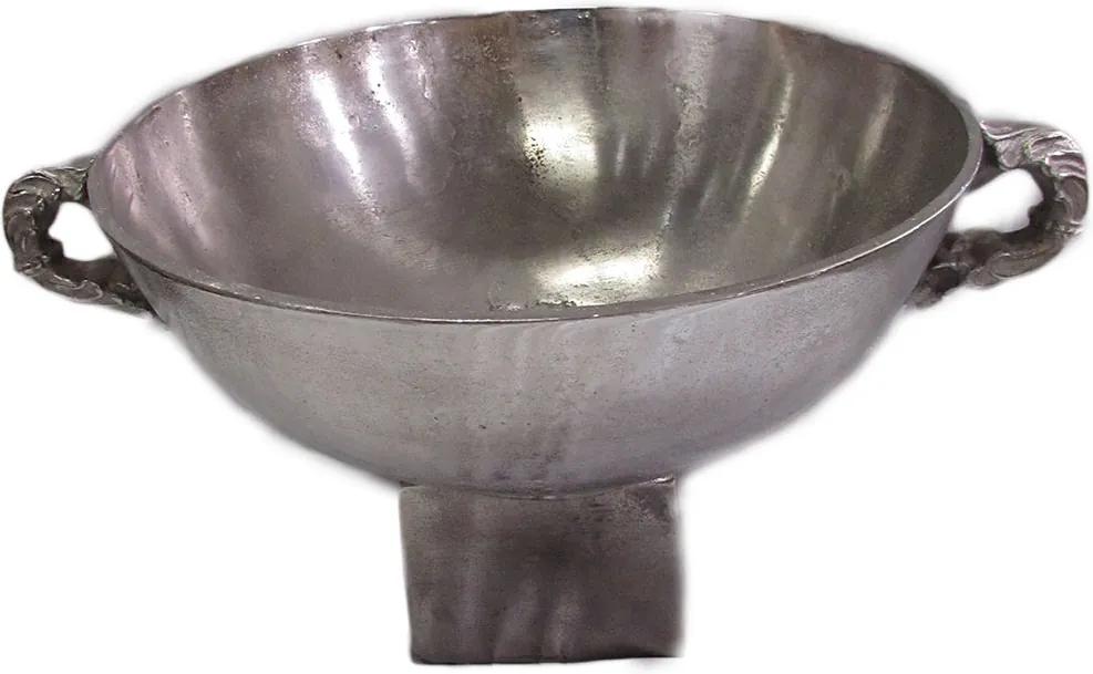Bowl Produzido em Alumínio com Detalhes nas Alças - 29x40cm