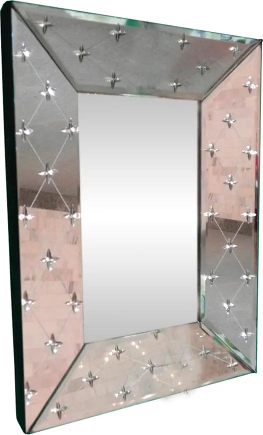 Espelho Veneziano Estilo Luis XV Com Corte Bisotê - 69x50cm