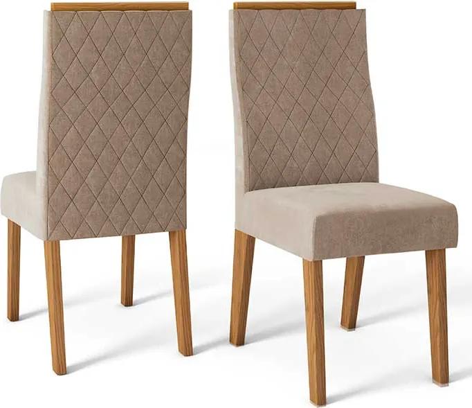 Conjunto 2 Cadeiras Cássia Carvalho Nobre Tecido Veludo Kraft