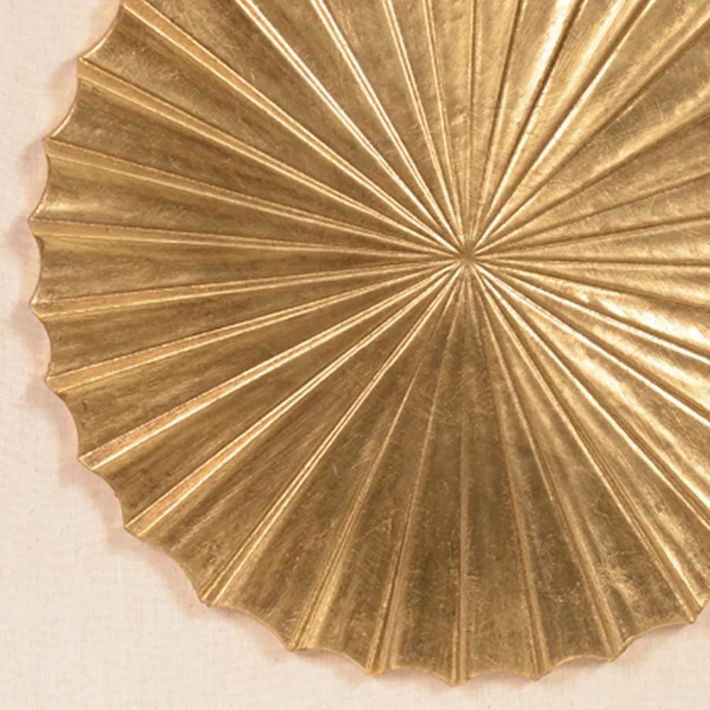 Quadro Decorativo Franzido Dourado 50x50x5 cm - D'Rossi