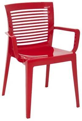 Cadeira Tramontina Victória Encosto Horizontal com Braços em Polipropileno Vermelho