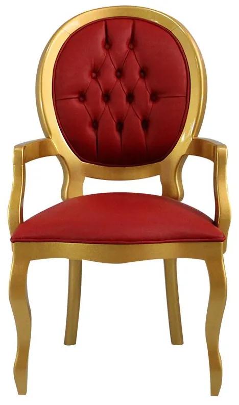 Cadeira de Jantar Medalhão Lisa com Braço - Wood Prime 15563 Liso