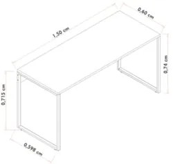 Conjunto Escritório Mesa 150 e Estante Studio Industrial Z28 Branco -