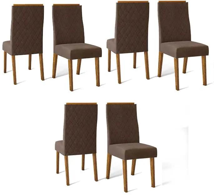 Conjunto 6 Cadeiras Cássia Demolição Tecido Veludo Moca