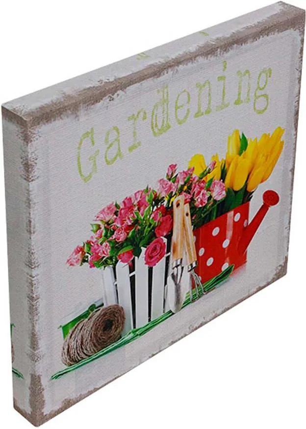 Tela Impressa Gardening Flowers Oldway - 28x28x3 cm