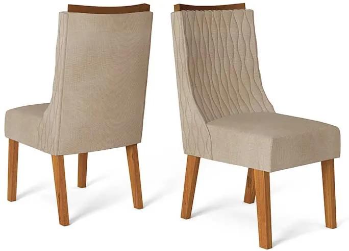 Conjunto 2 Cadeiras Amélia Rústico Terrara Tecido Linho Saara