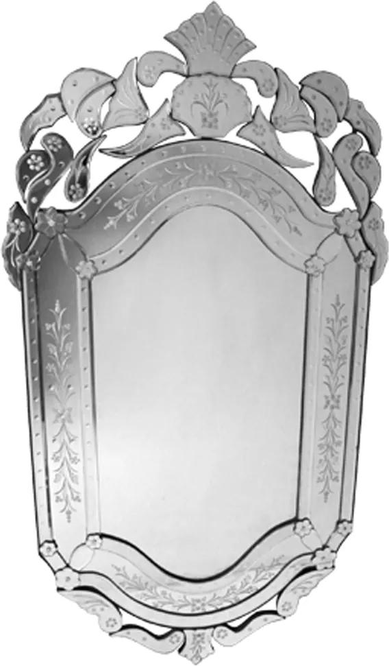 Espelho Veneziano Clássico Luis XV Com Peças Bisotadas - 145x78cm
