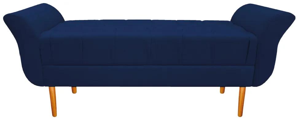 Recamier Estofado Ari 140 cm Casal Suede Azul Marinho - ADJ Decor