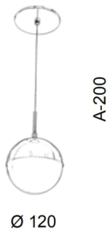 Pendente Globo Ø12X23Cm Metal E Globo Ø12Cm 01Xg9 |Old Artisan Pd-5509 (BRANCO / COBRE BRILHO, AMBAR)