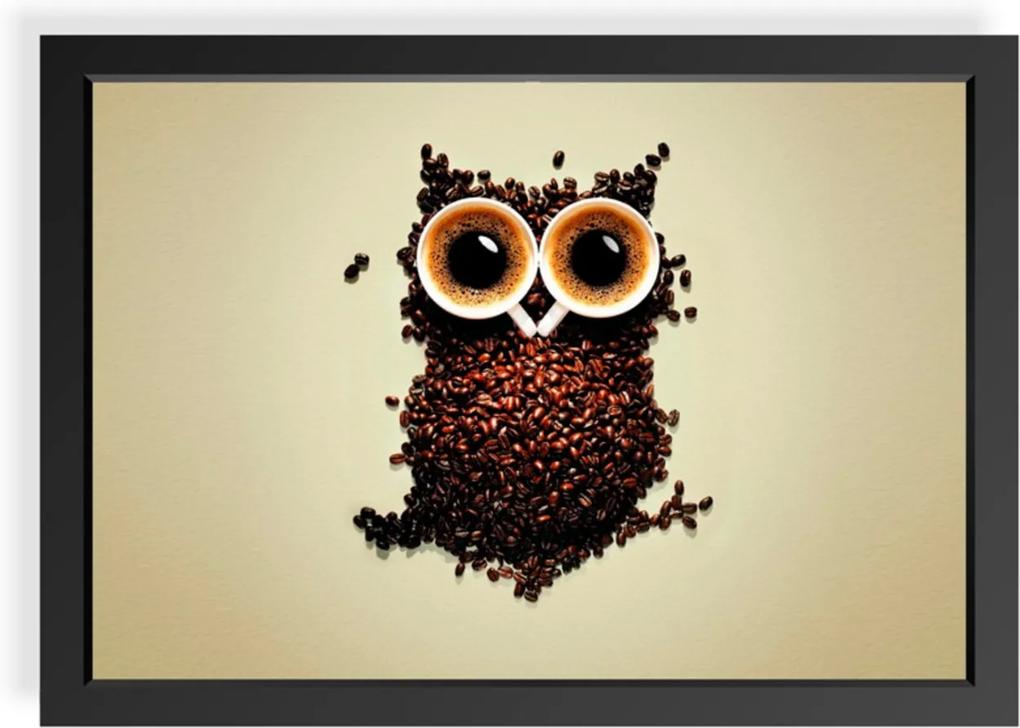 Quadro Love Decor Decorativo com Moldura Owl Coffe