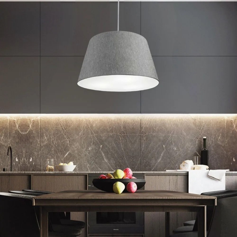 Lustre Pendente Cone Vivare Md-4021 Cúpula em Tecido 21/40x30cm - Bivolt