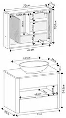 Gabinete de Banheiro com Espelho Torino B02 Titanium/Naturalle - Mpoze