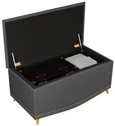 Cabeceira Cama Box Solteiro 90cm Com Calçadeira Baú Imperial J02 Velud