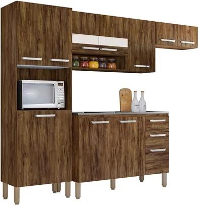 Cozinha Compacta com Balcão para Pia Turim 11 Portas Savana - Kit's Paraná