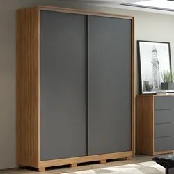 Guarda Roupa Casal 180cm Com Pés 2 Portas de Correr Épico D02 Amendola