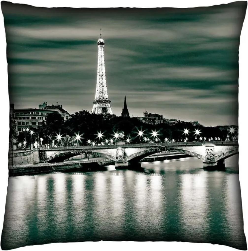 Almofada Colours Creative Photo Decor Paisagem em Paris - tamanho 45 x 45 cm Cinza