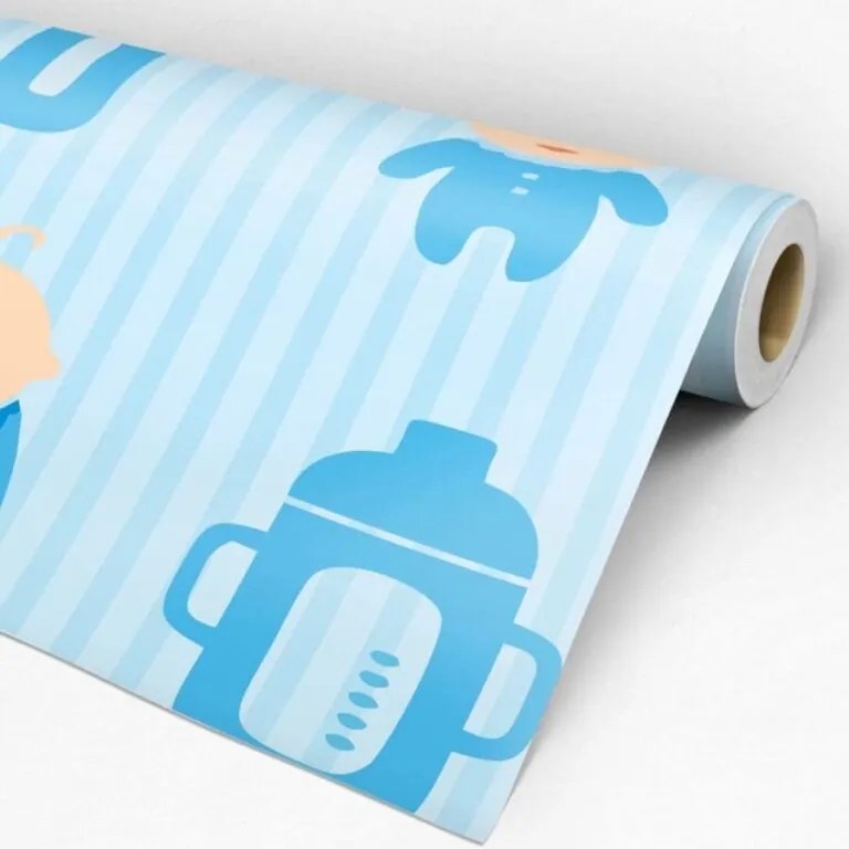 Papel de Parede infantil abc azul bebê 0.52m x 3.00m