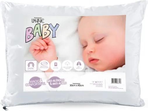 Travesseiro Baby 100% Algodão 140 Fios Antialérgico e Antiácaro Branco