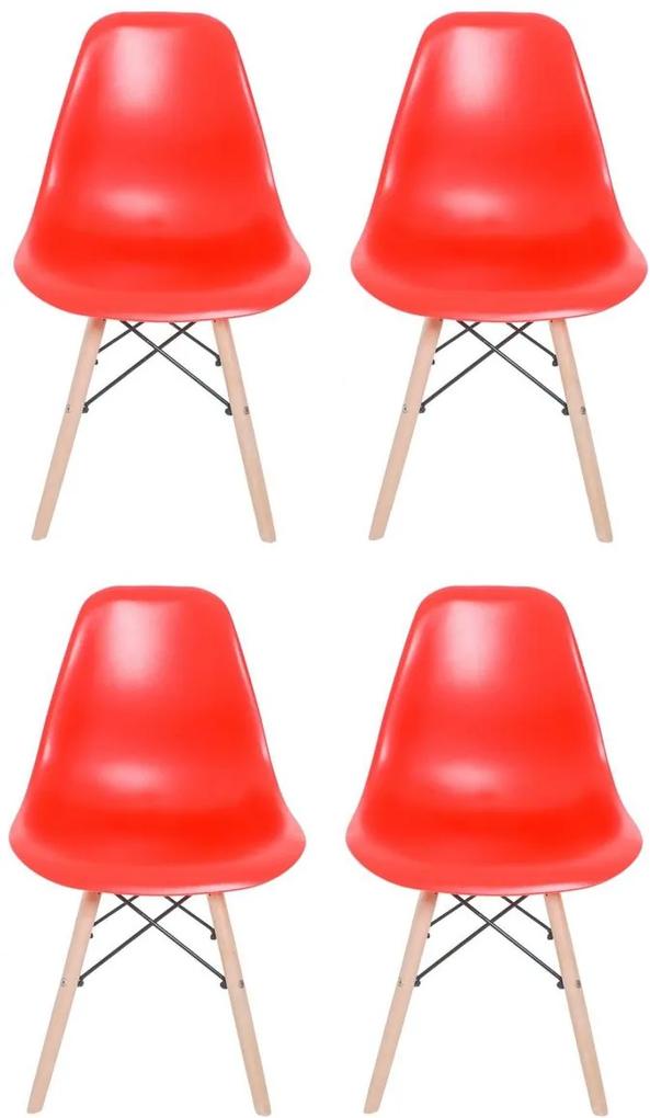 Cadeira Eiffel Vermelha - Conjunto Com 4 Unidades