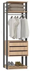 Guarda Roupa Closet Clothes 1004 3 Gavetas Carvalho/Espresso - BE Mobi